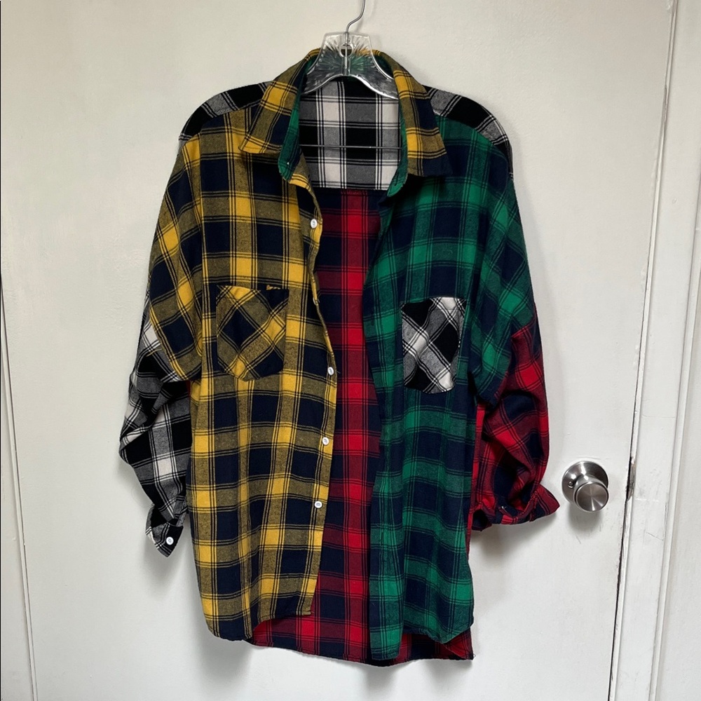 Early 90s Plaid Flannel Button up 7-09